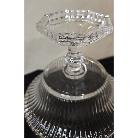 DIAMOND FIRE SMALL PEDESTAL GLASS BOWL SOGA JAPAN - Picture 8 of 8